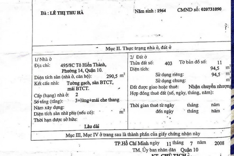 Bán góc 2MT hẻm xe tải 495/8C Tô Hiến Thành - DT 10x11m - 4 tấm - Giá 27 tỷ!