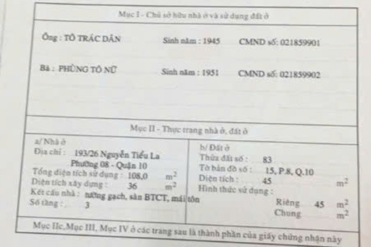 Bán nhà 193/26 Nguyễn Tiểu La - 4,5x10m - Một lầu - Giá 6,7 tỷ!