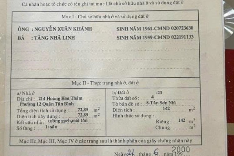 Bán nhà 214 Hoàng Hoa Thám - DT 6x24m - Hầm + 9 tầng - Giá 61 tỷ!