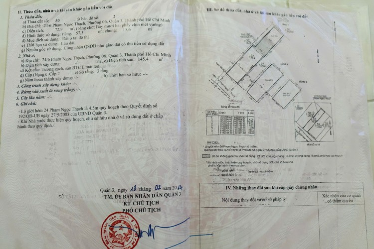 Bán nhà 24/6 Phạm Ngọc Thạch - DT 4x19m - 3 tấm - Giá 22 tỷ!