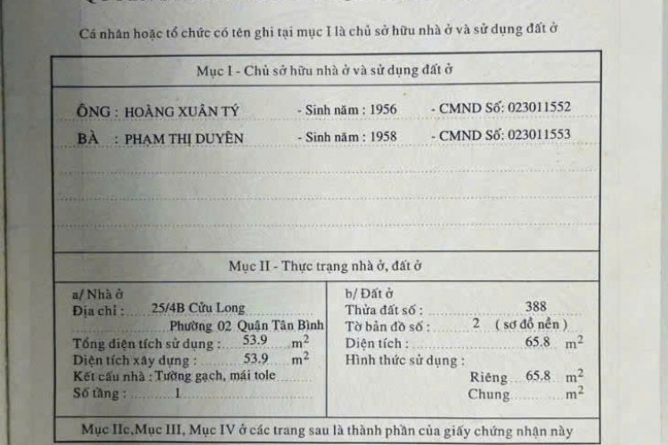 Bán nhà 25/4B Cửu Long - 4,5x16m - 5 tấm 9PN - HĐT 50tr/thg - Giá 19 tỷ!