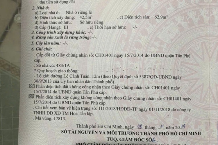 Bán nhà 26 Lê Cảnh Tuân - DT 8x8m - Một lầu - Giá 6,3 tỷ!