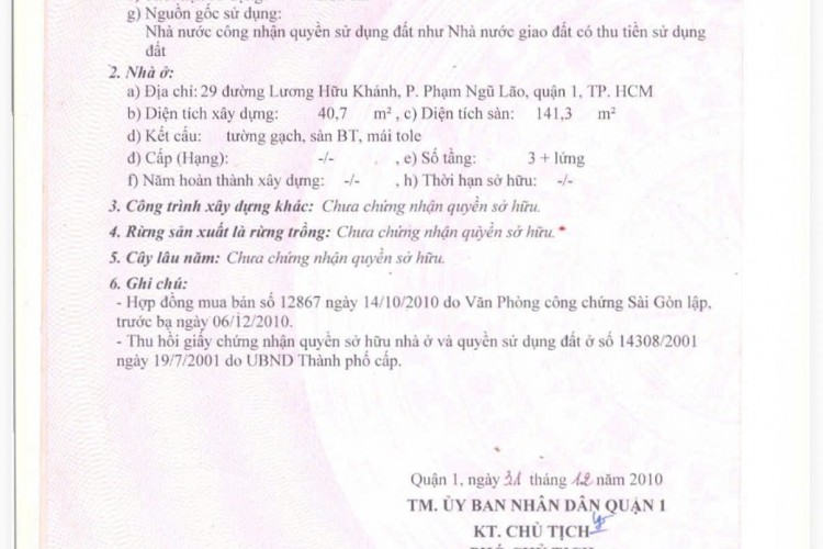 Bán nhà 29 Lương Hữu Khánh - DT 3x15m - 4 tầng - Giá 10,5 tỷ!