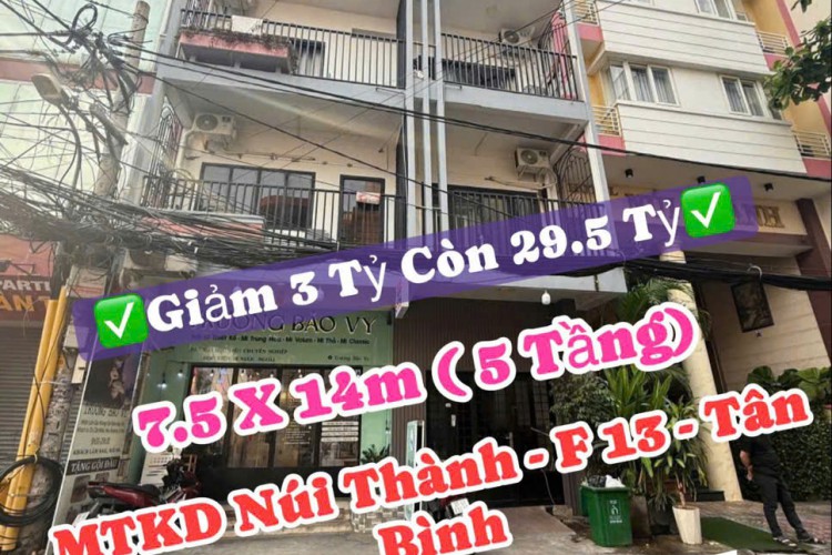 Bán nhà 3 Núi Thành - DT 7,5x14m - 5 tấm - HĐT 60tr/thg - Giá 29,5 tỷ!