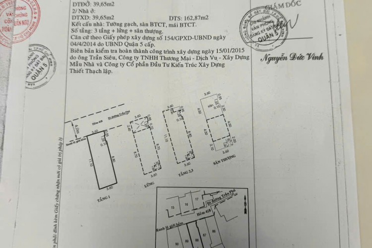 Bán nhà 418/3C Trần Phú - 3,6x11m - 4 tầng - Giá 8,6 tỷ!