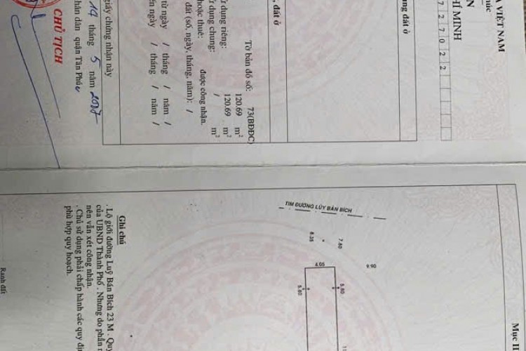 Bán nhà 640 Lũy Bán Bích - DT 4x32m = 120m2 - Cấp 4 - Giá 19,7 tỷ!