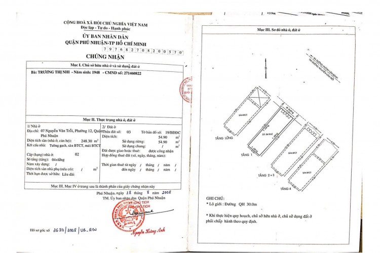 Bán nhà 7 Nguyễn Văn Trỗi - DT 4x14m - 3 lầu - Giá 15,3 tỷ!