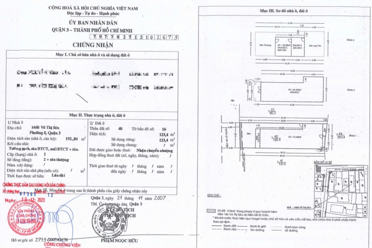 Bán nhà HXH 146B Võ Thị Sáu - DT 6x20m - 3 tấm - Giá 34,5 tỷ!