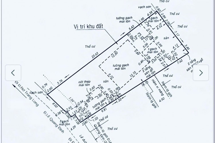 Khuôn đẹp 174 Lê Quang Định - DT 15x42m = 609m2 - Cấp 4 - CTXD Hầm + 8 tầng - Giá 125 tỷ!
